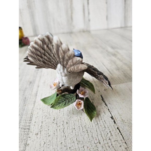 Lenox Blue Jay porcelain figurine vintage bird flowers statue - Picture 5 of 10